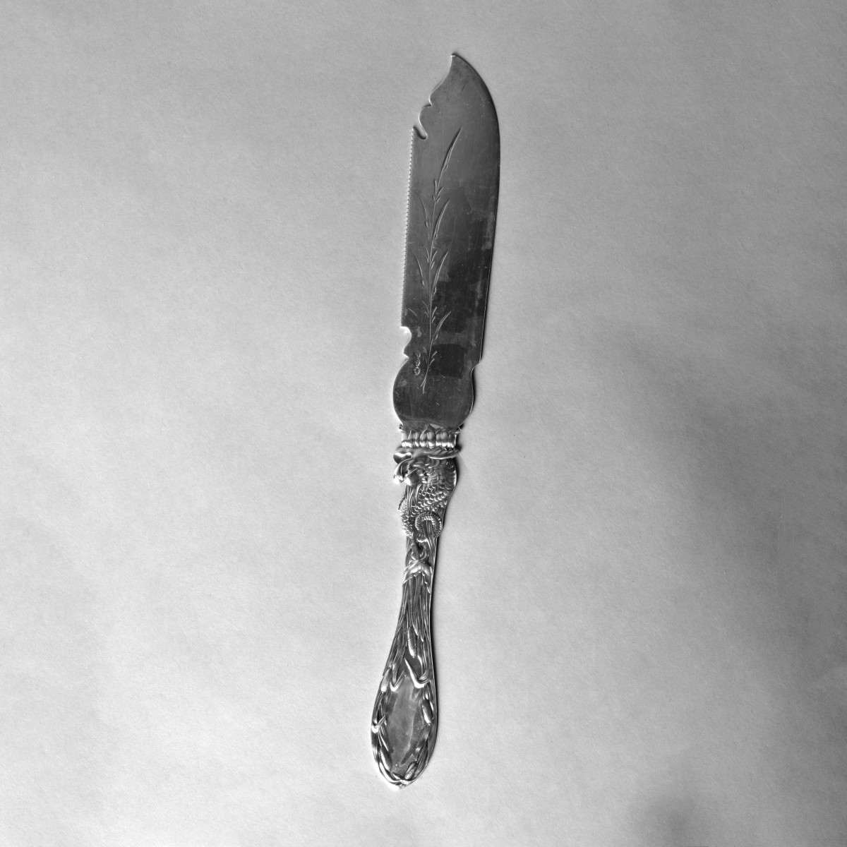 Art Nouveau Sterling Dolphin Handle Fish Knife