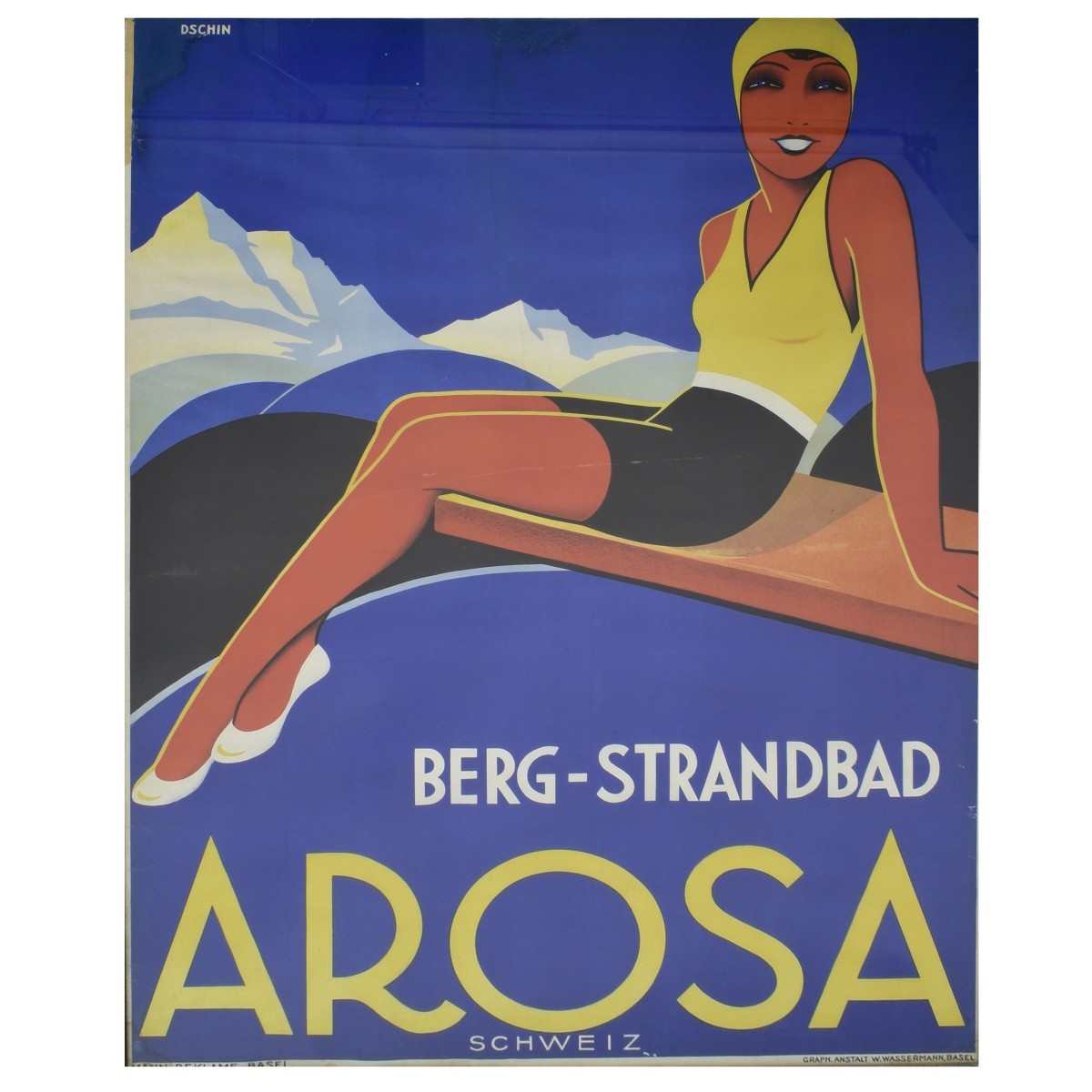 Circa 1930s Arosa Swiss Advertising Poster