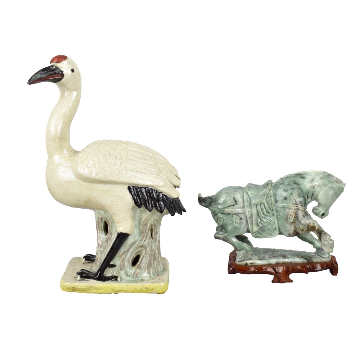 Two Figurines a Bird a Horse