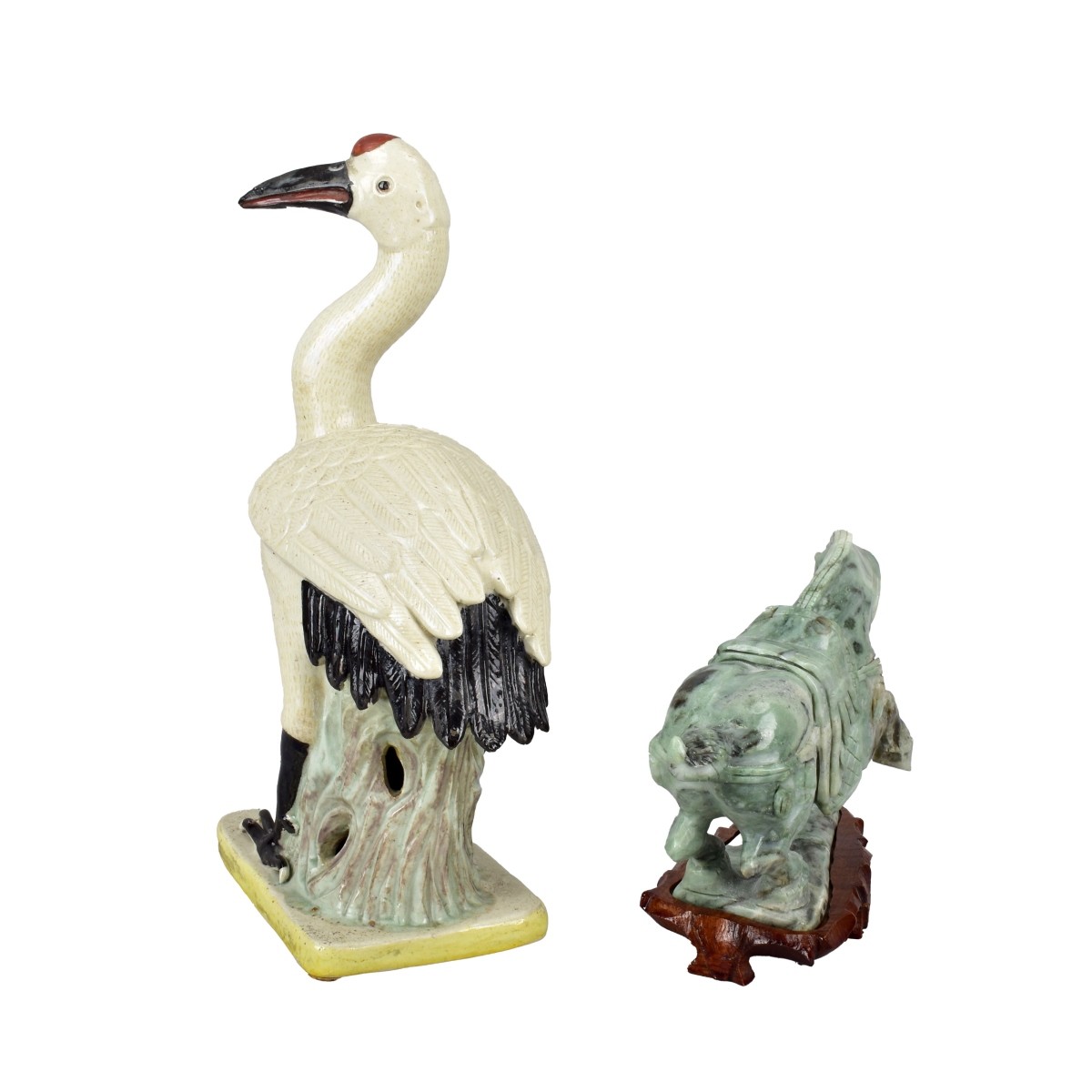 Two Figurines a Bird a Horse