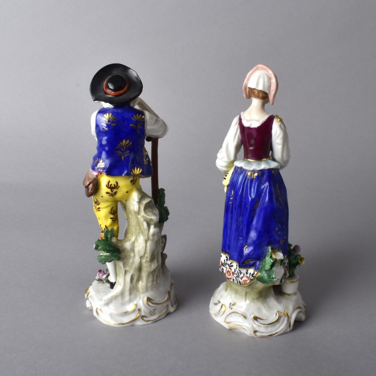 Pair Antique Chelsa Figurines