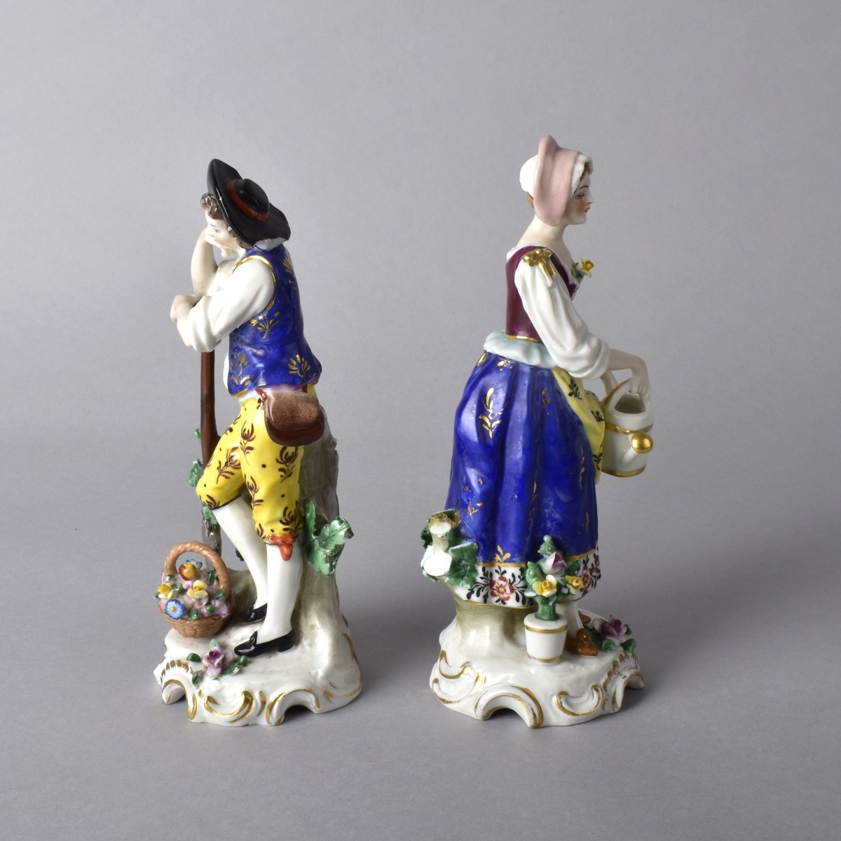 Pair Antique Chelsa Figurines