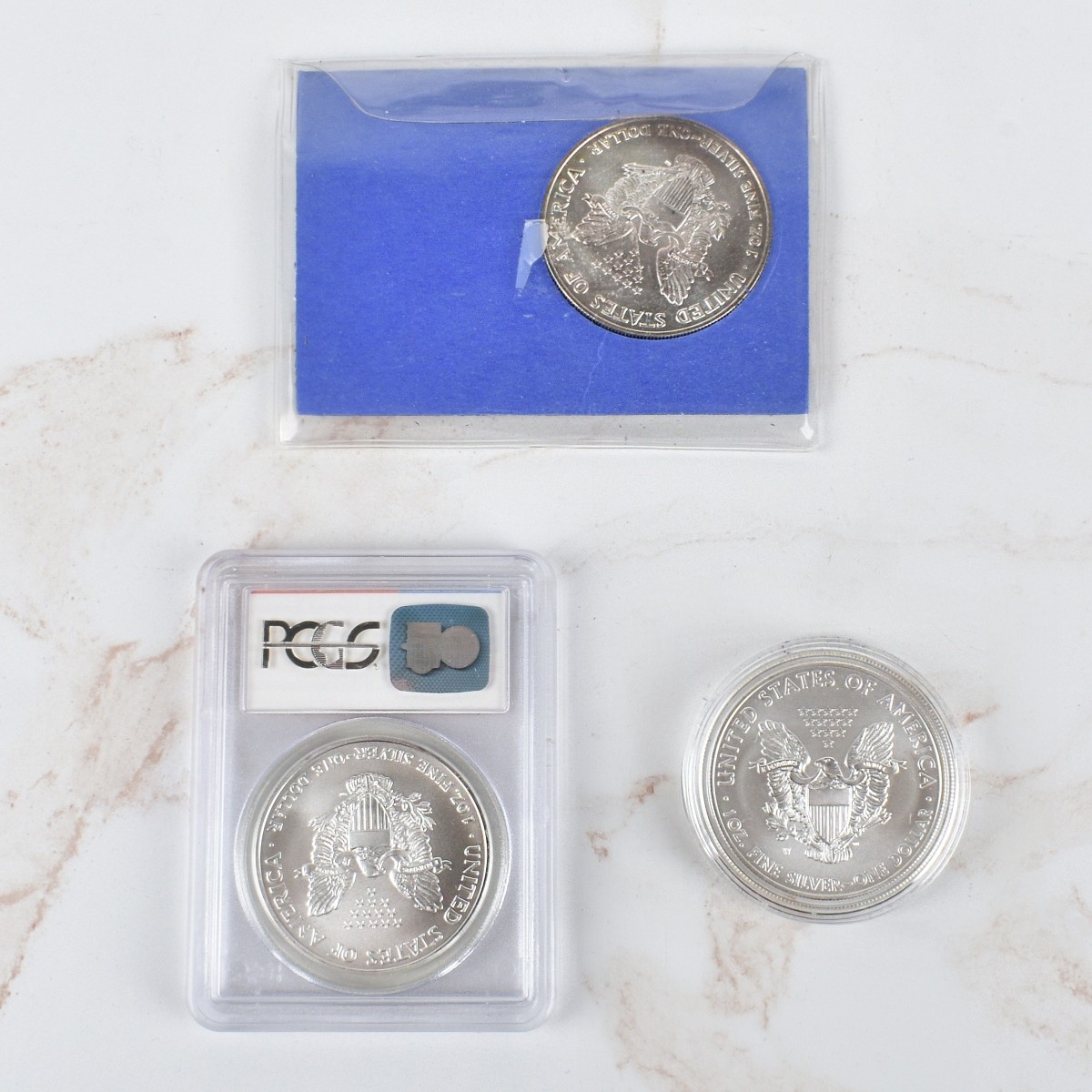 US $1 Silver Eagle Coins.