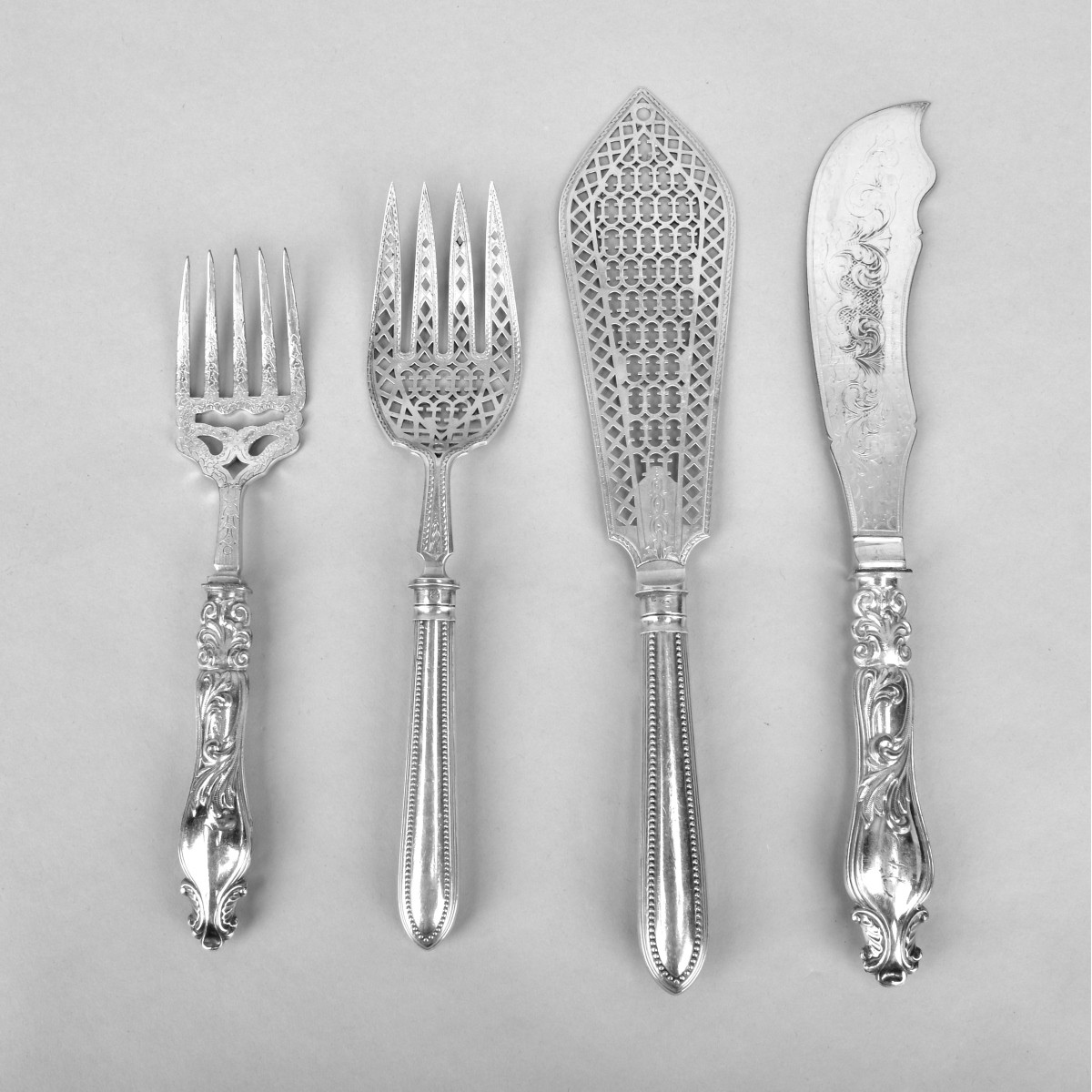 Fish Sets Silver Plate Two (2) Sets