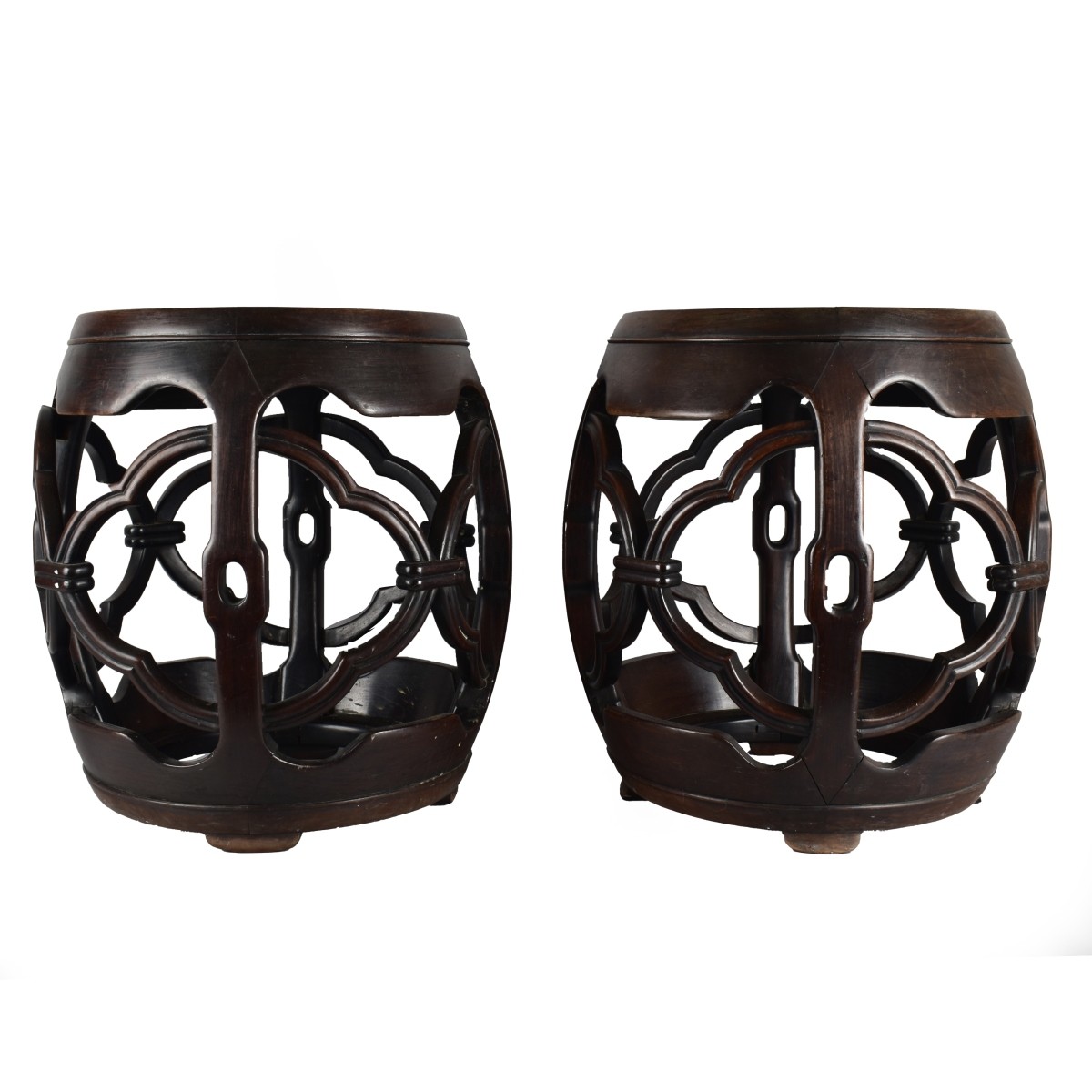 Pair of Chinese Barrel Form Stools / Garden Seats