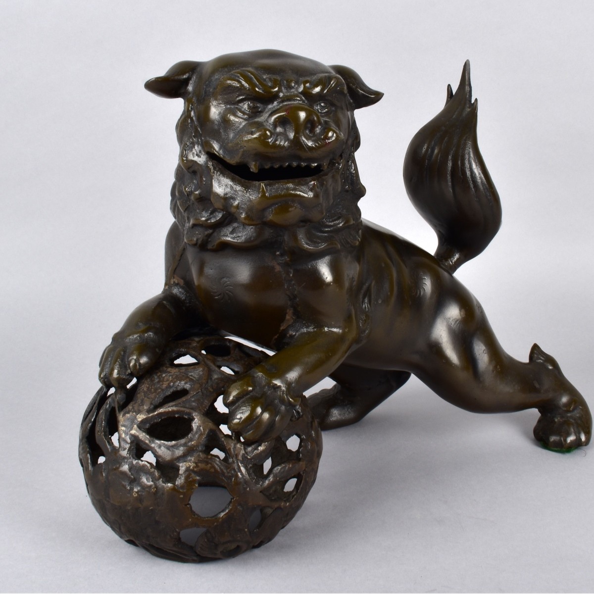 Large Chinese Foo Dog Bronze Sculpture