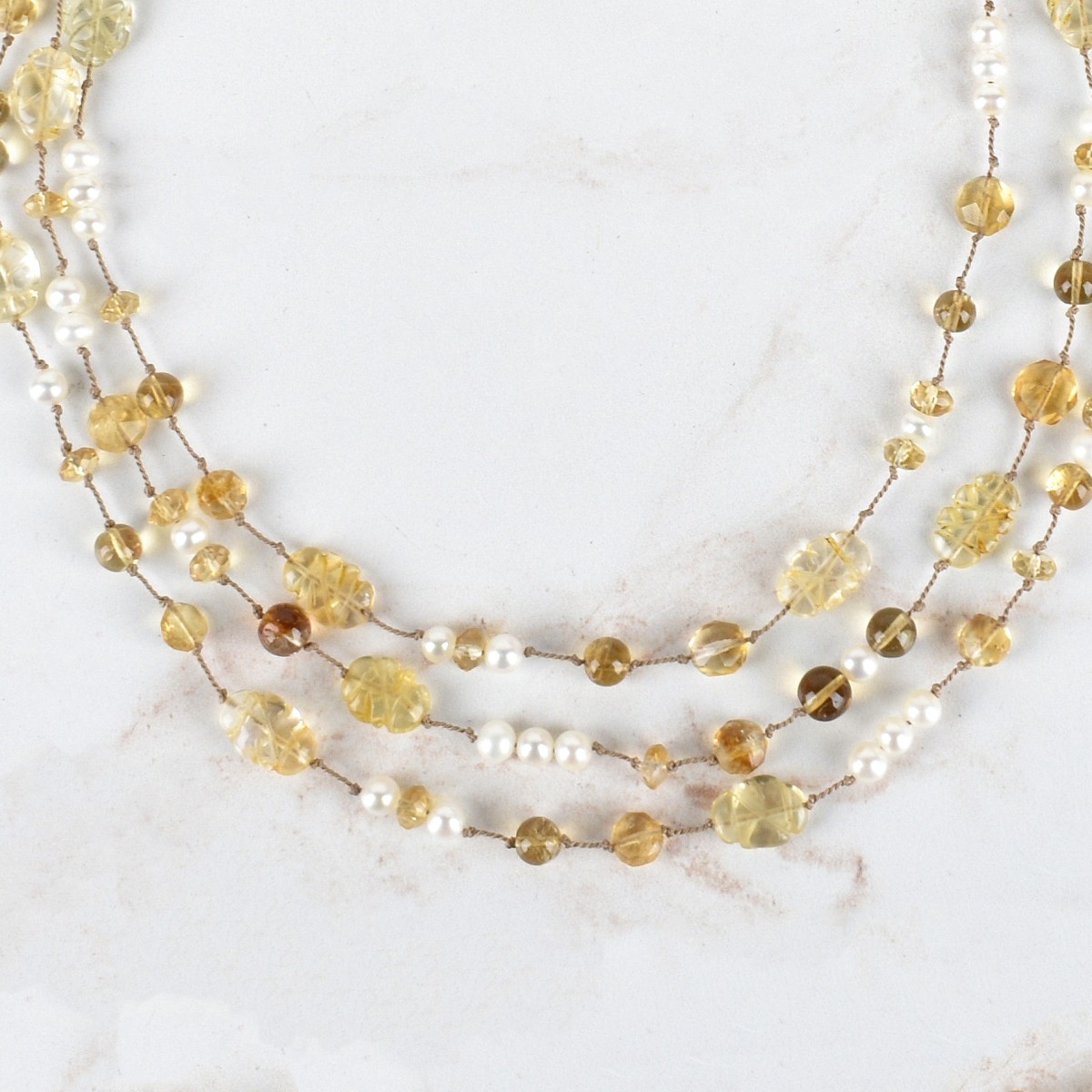 Citrine and Pearl Necklace