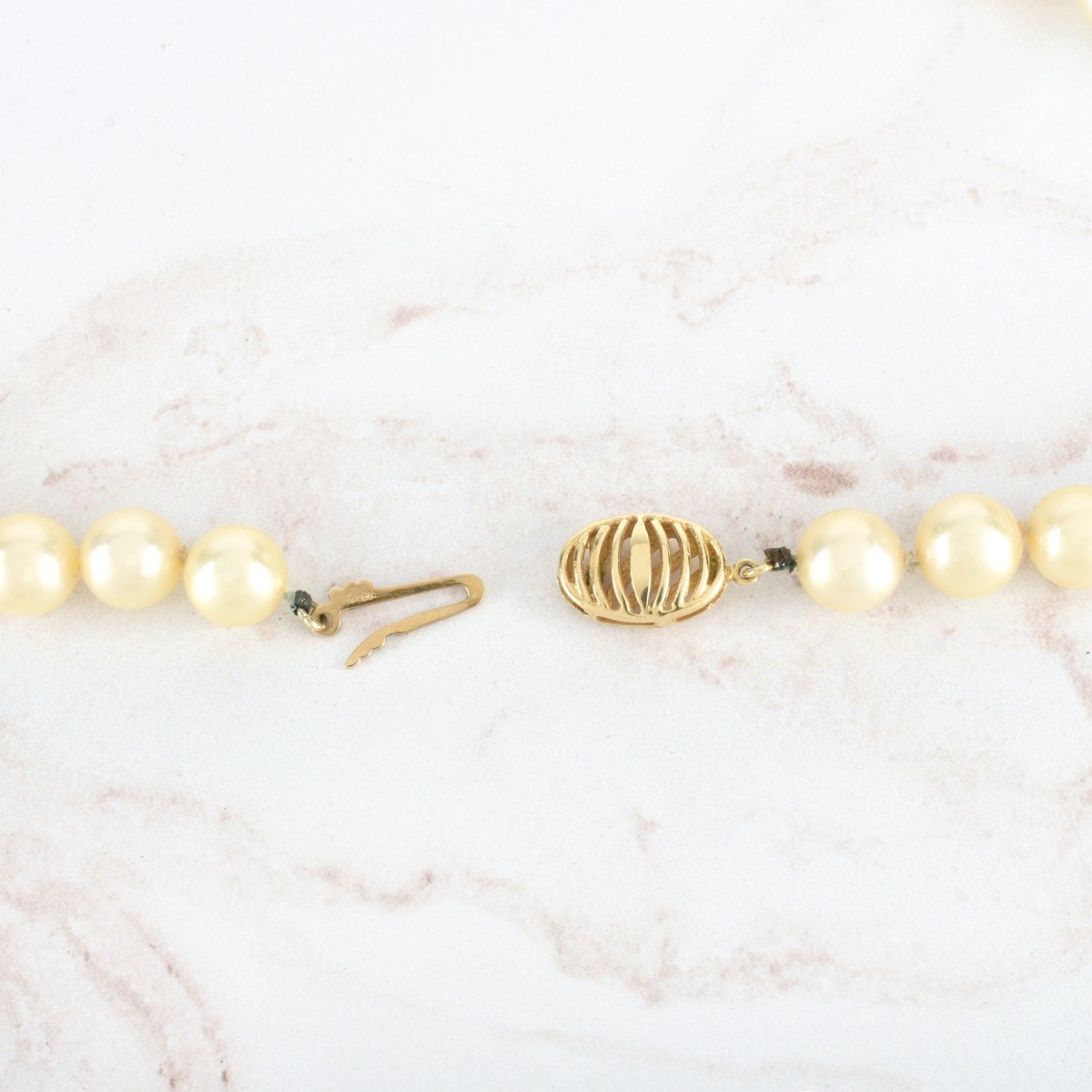 Pearl and 14K Necklace