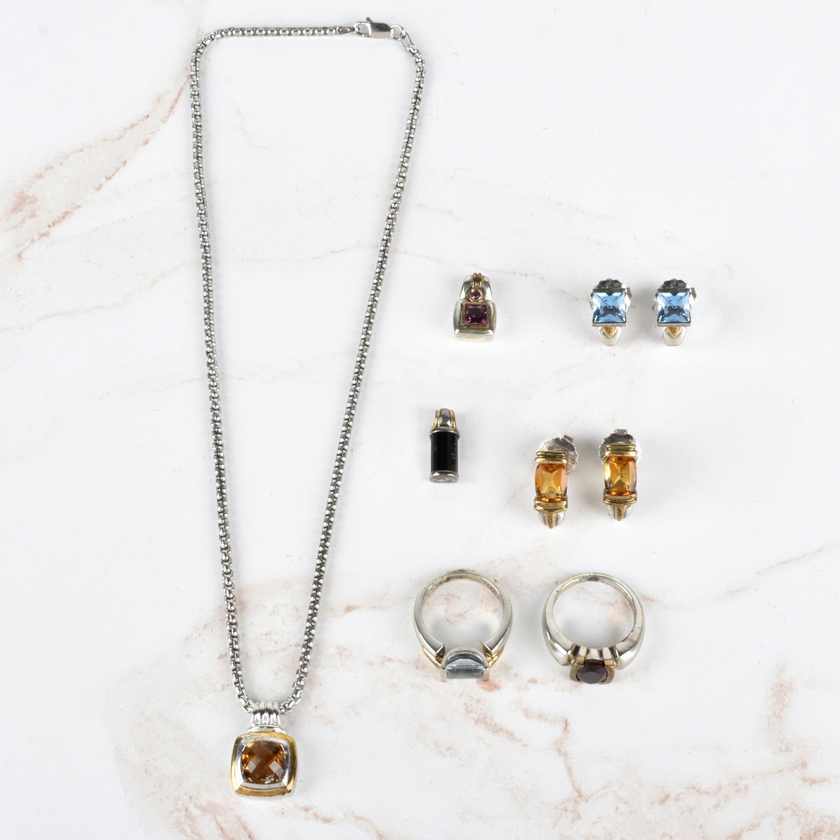 Gemstone, 18K and Silver Jewelry