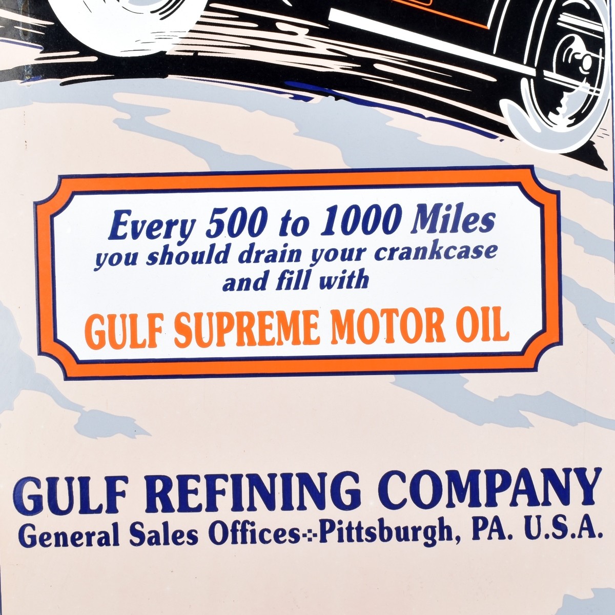 Large Gulf Gas Tin Advertising Sign