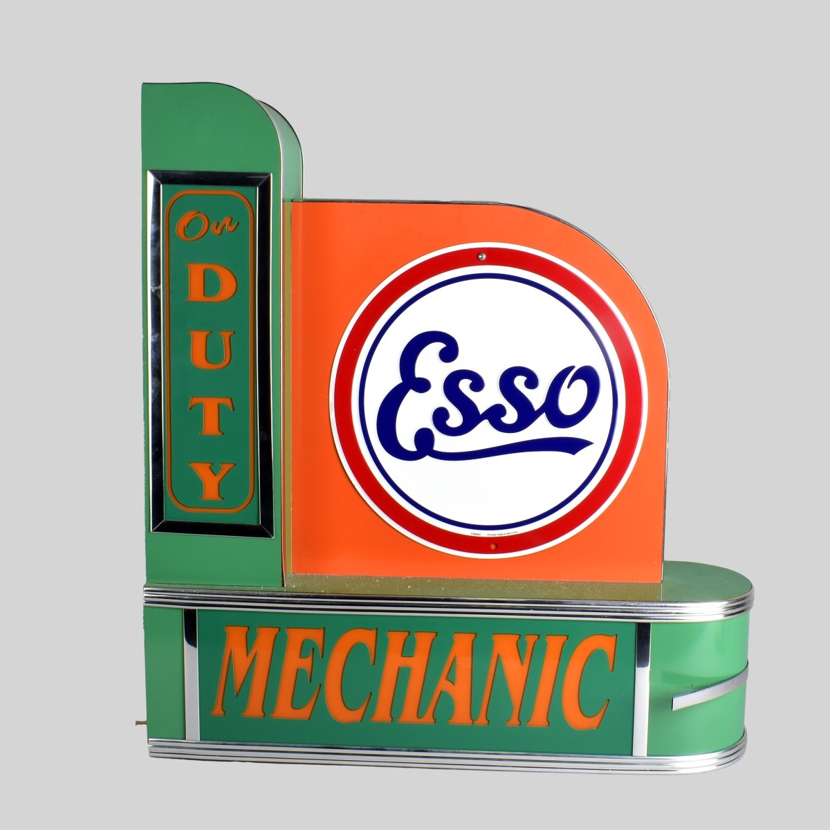 Vintage Esso / Chevrolet Corvette Illuminated Sign
