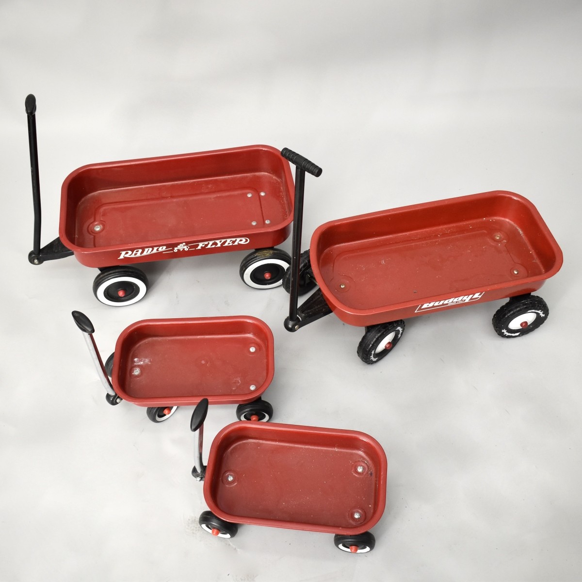 Four Radio Flyer Red Wagons