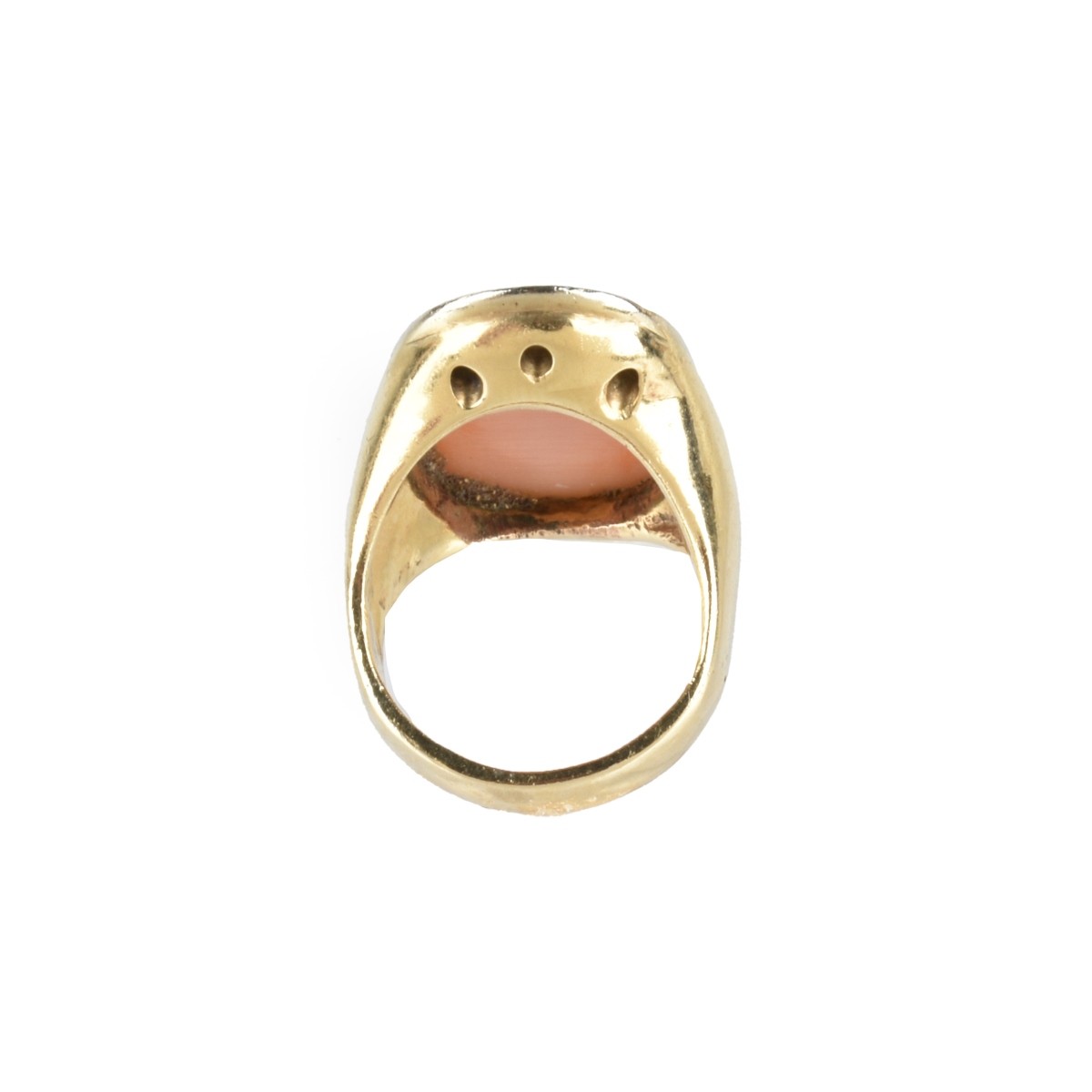 Diamond, Coral and 14K Ring