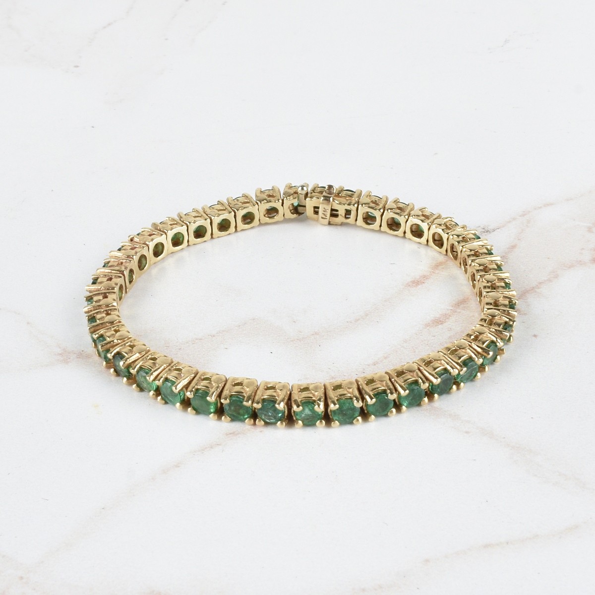 Emerald and 14K Bracelet