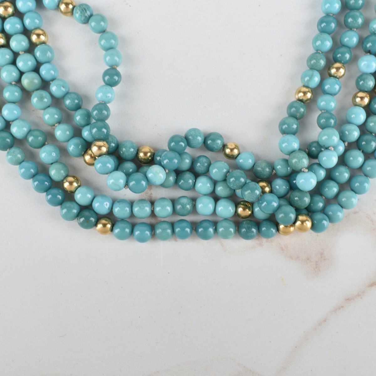 Turquoise and 14K Necklace