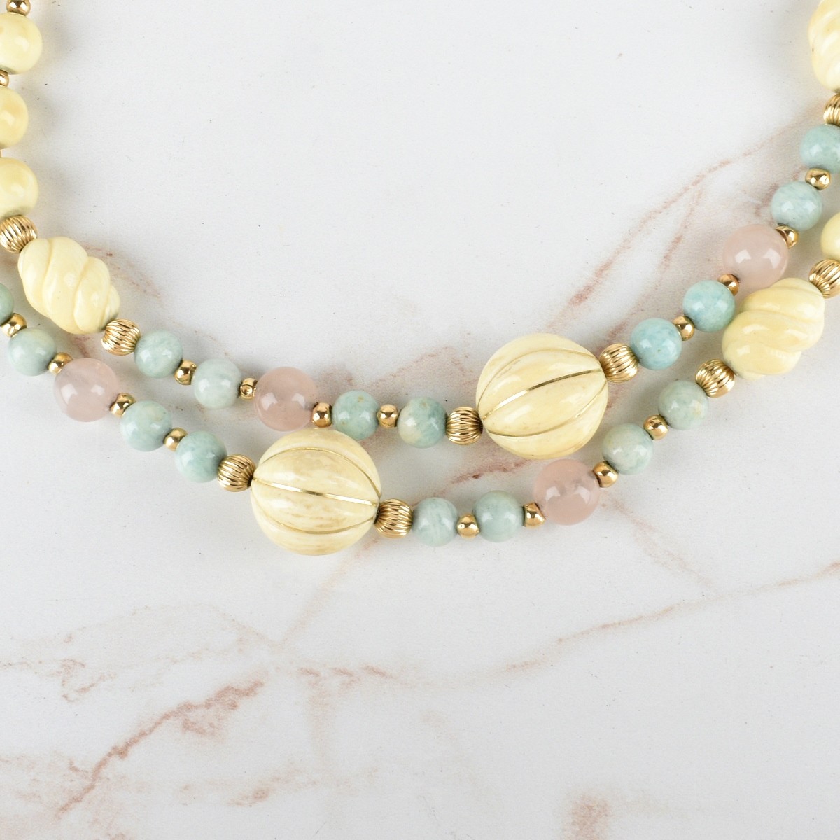 Bead and 14K Necklace