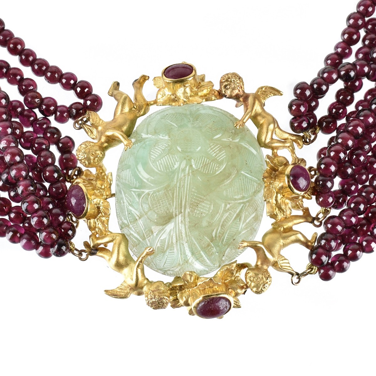 Emerald, Ruby and 18K Necklace