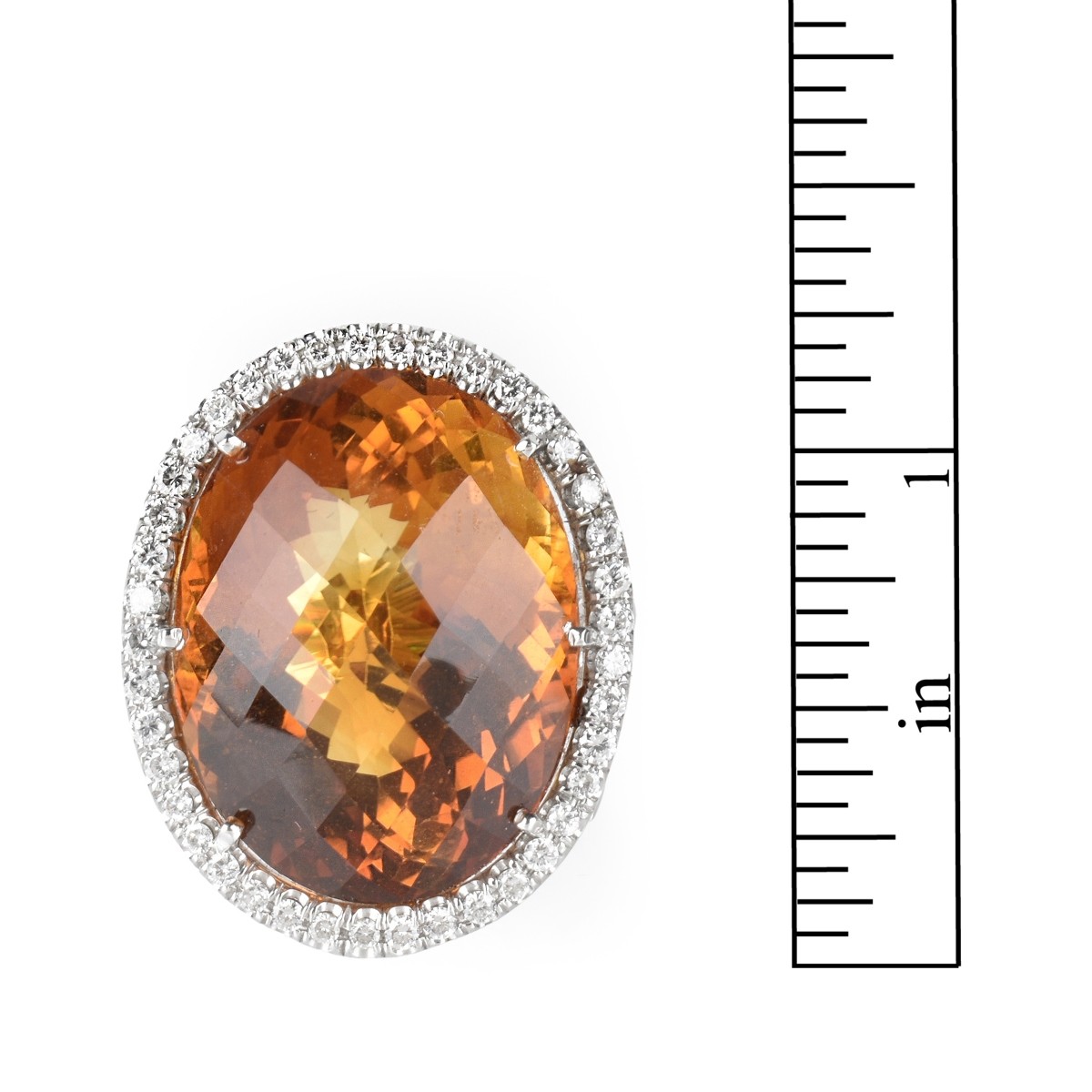Citrine, Diamond and 18K Ring