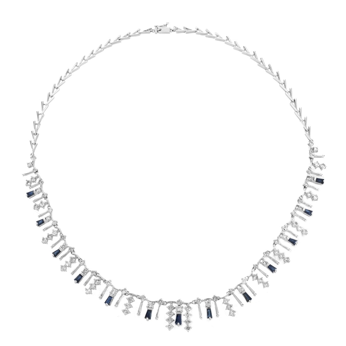 Diamond, Sapphire and 18K Necklace
