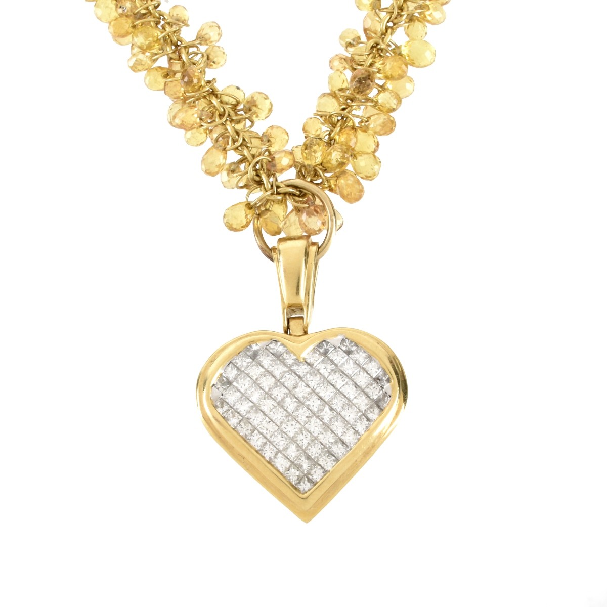 Diamond, Sapphire and 18K Pendant Necklace