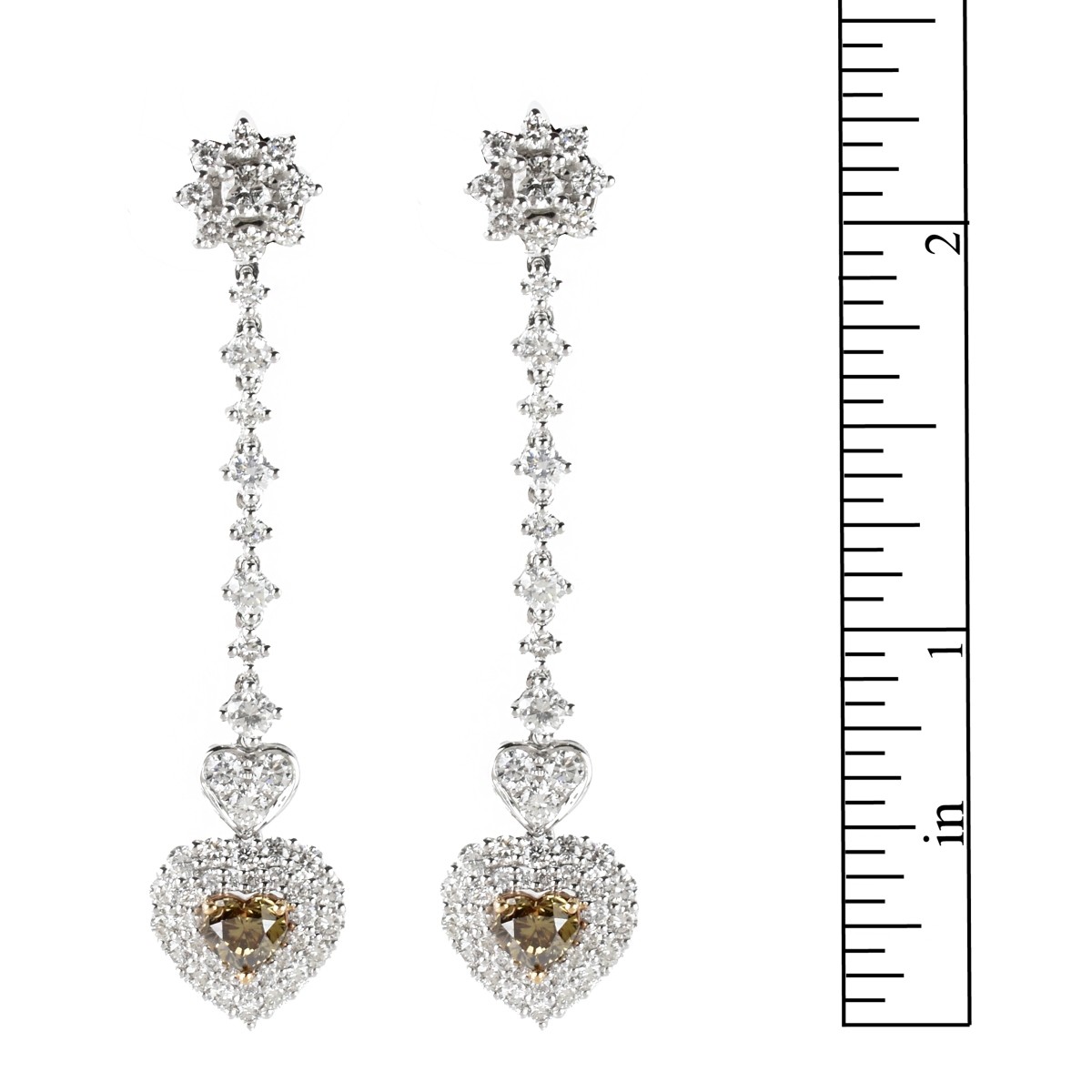 Fancy Diamond and 18K Earrings