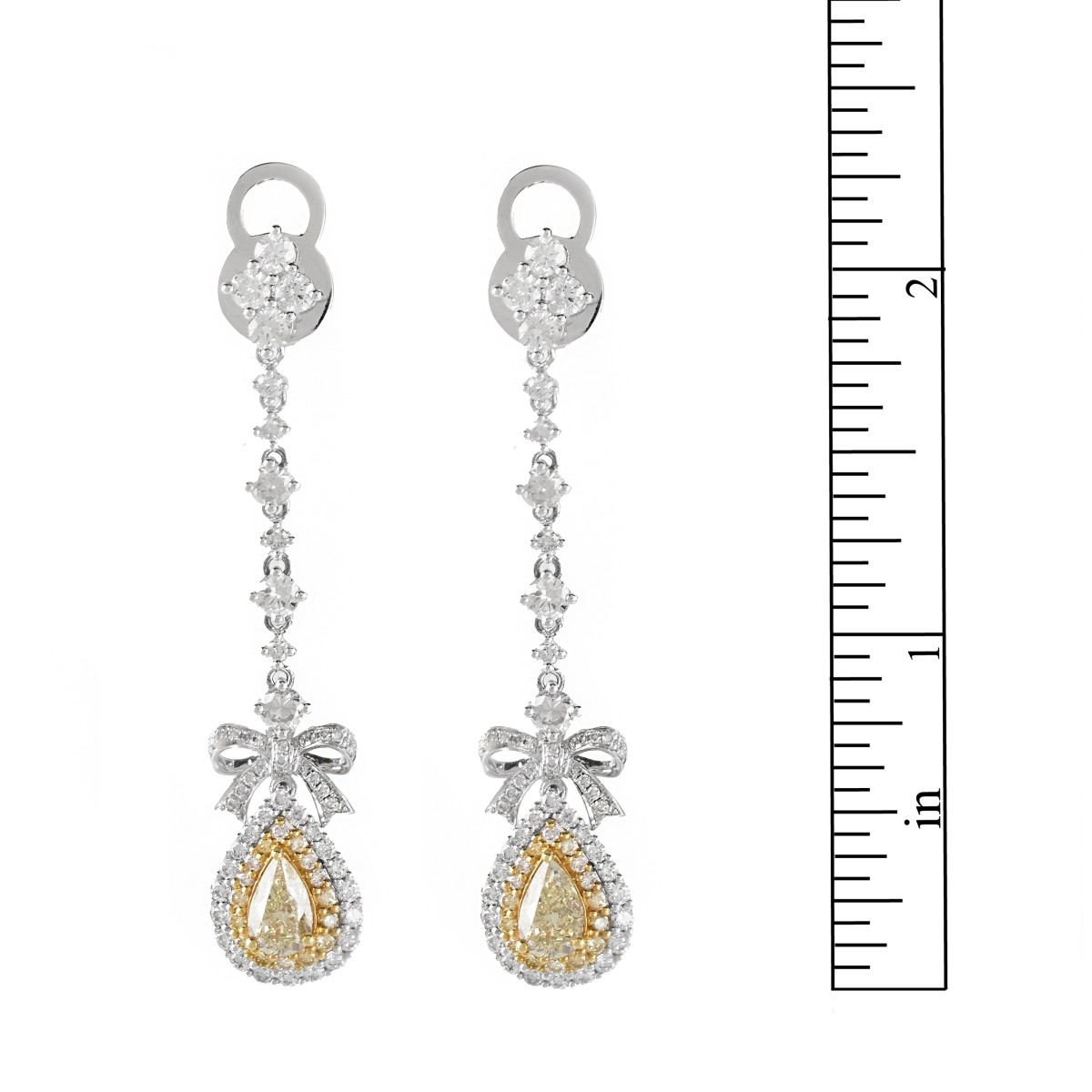 Fancy Diamond and 18K Earrings