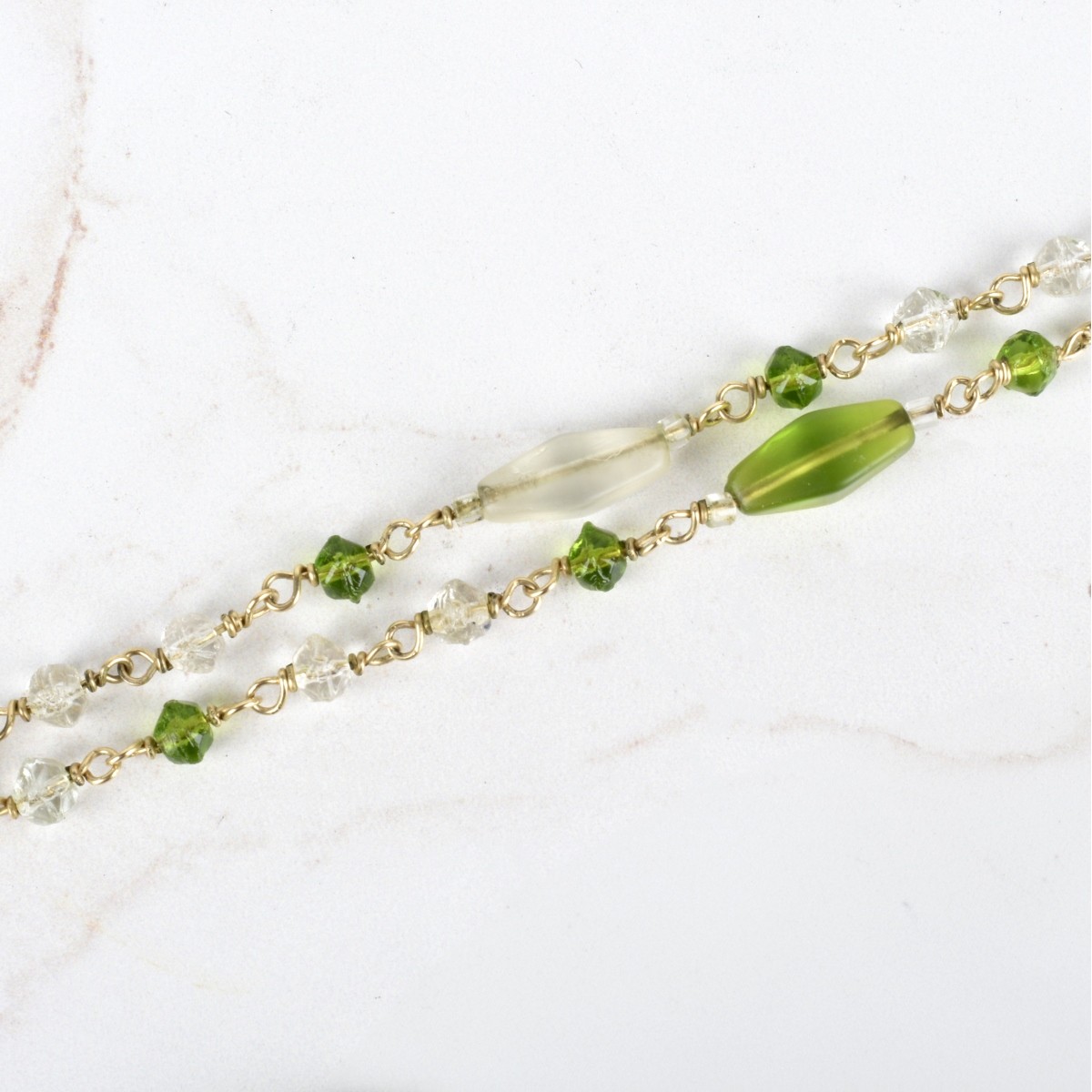 14K and Glass Bead Necklace