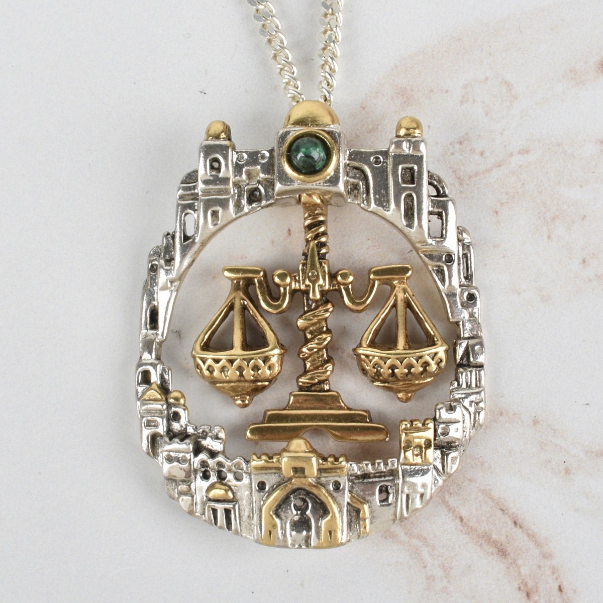 Judaica Silver Pendant Necklace