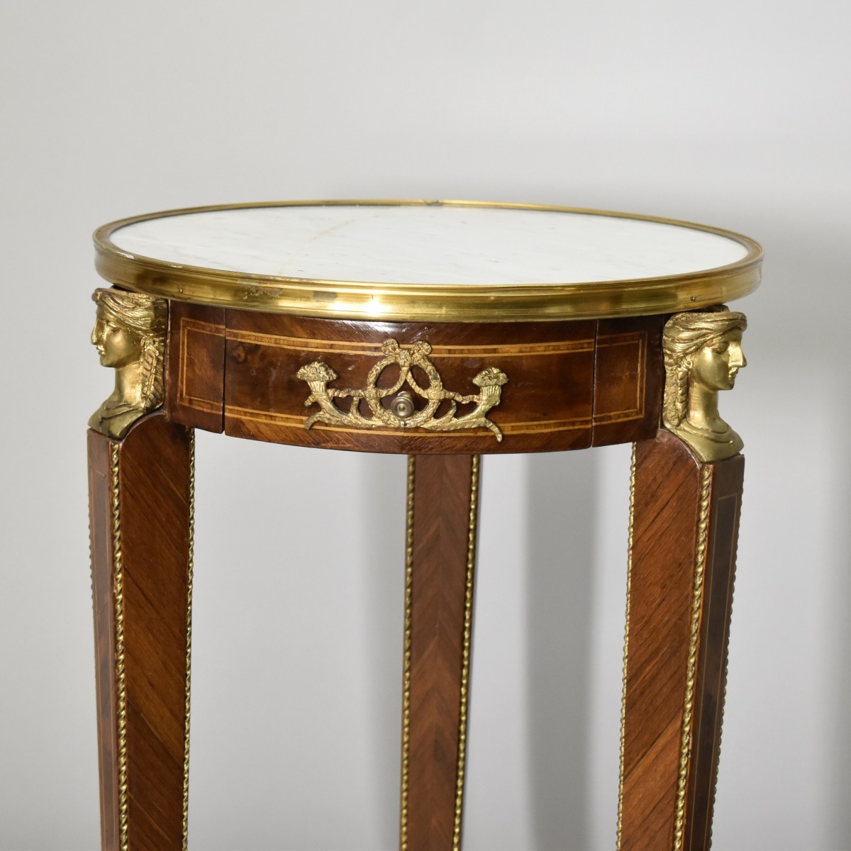 20th C. Empire Style Marble Top Pedestal