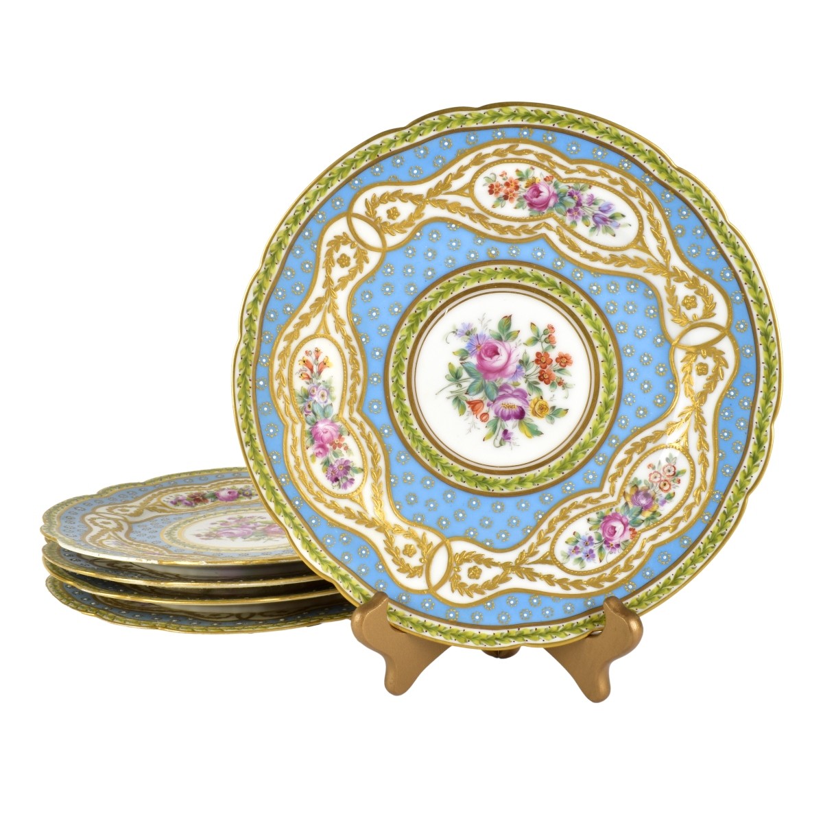 Antique Sevres Porcelain Cabinet Plates