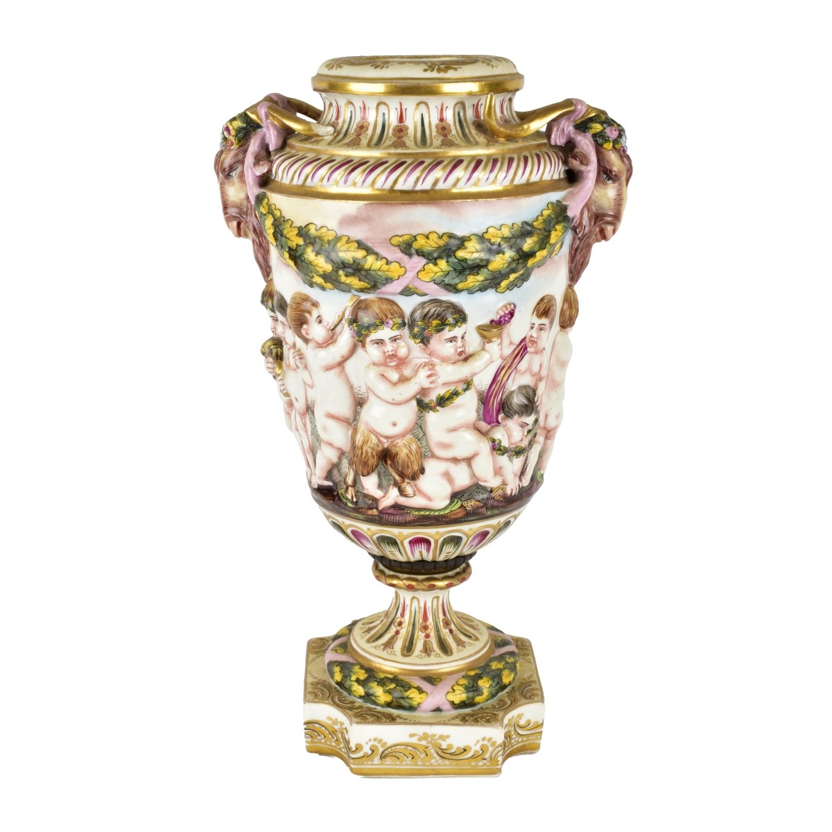Antique Capodimonte Porcelain Urn