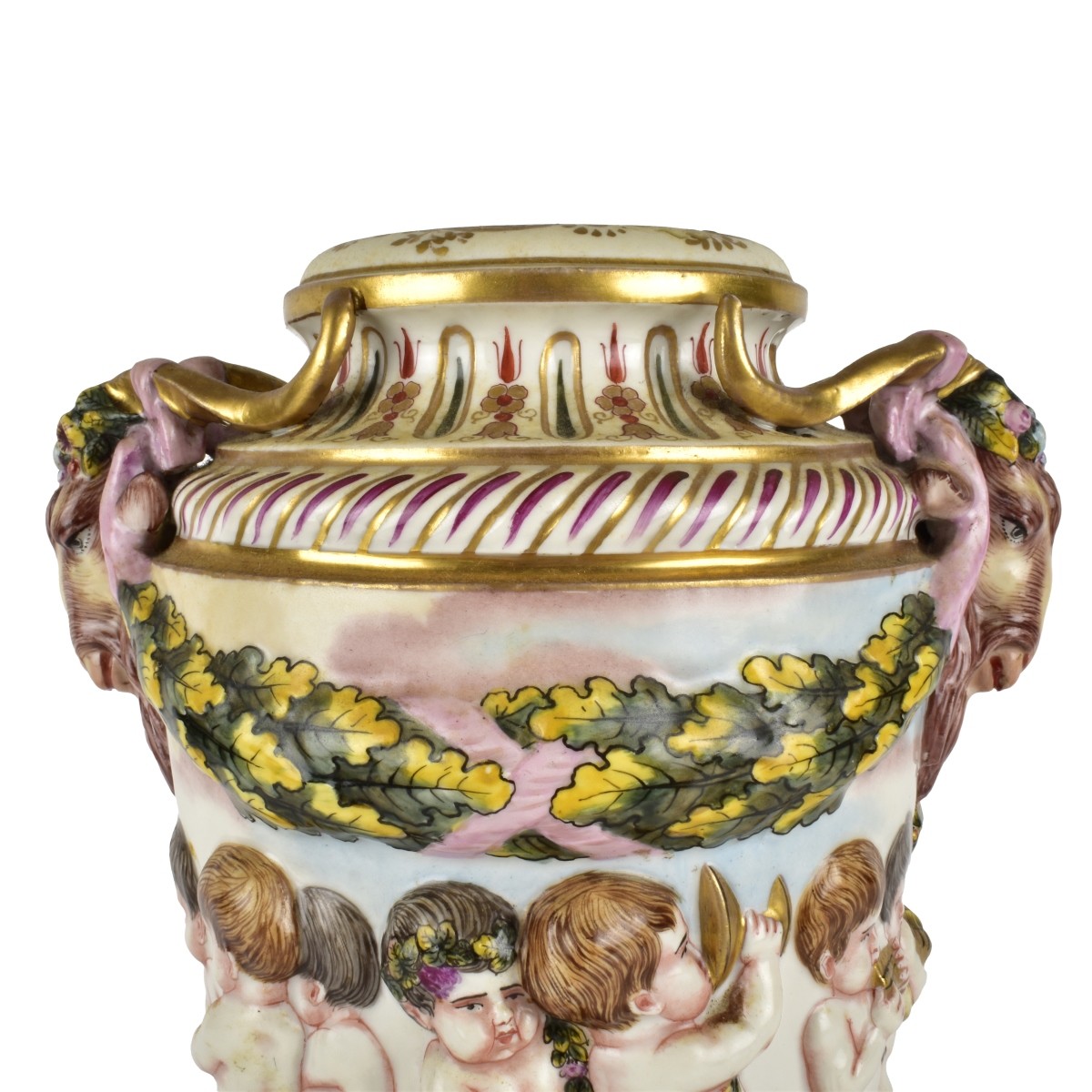 Antique Capodimonte Porcelain Urn