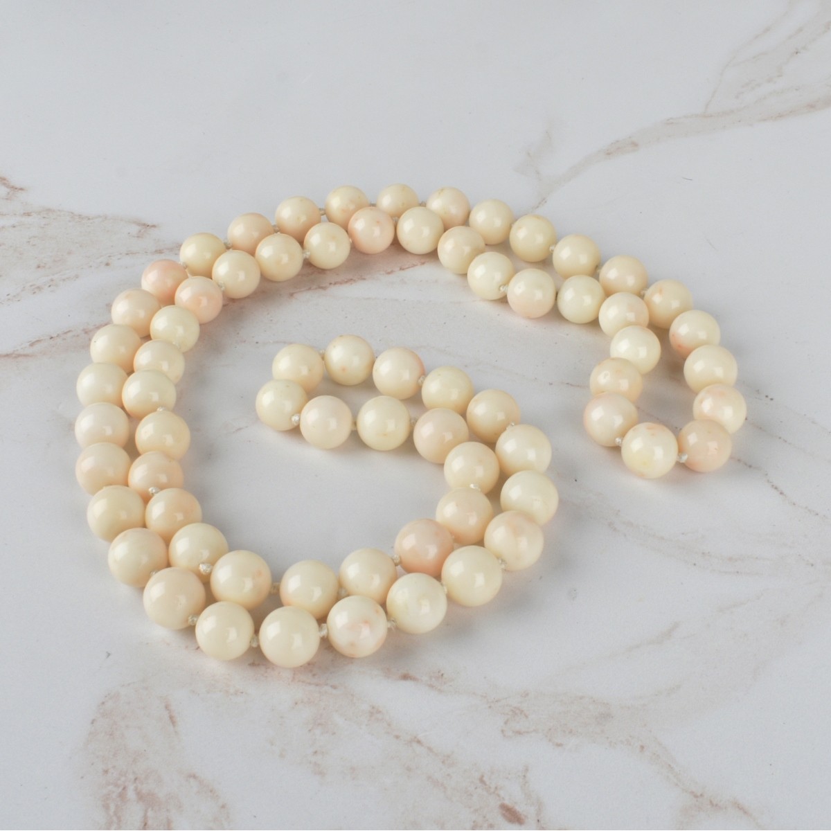 Angel Skin Coral Bead Necklace