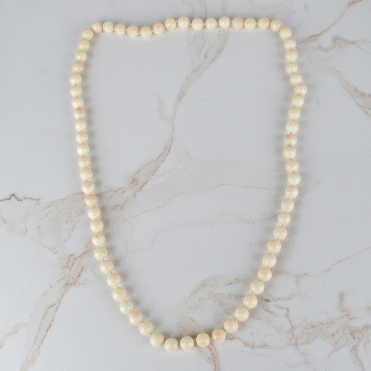 Angel Skin Coral Bead Necklace