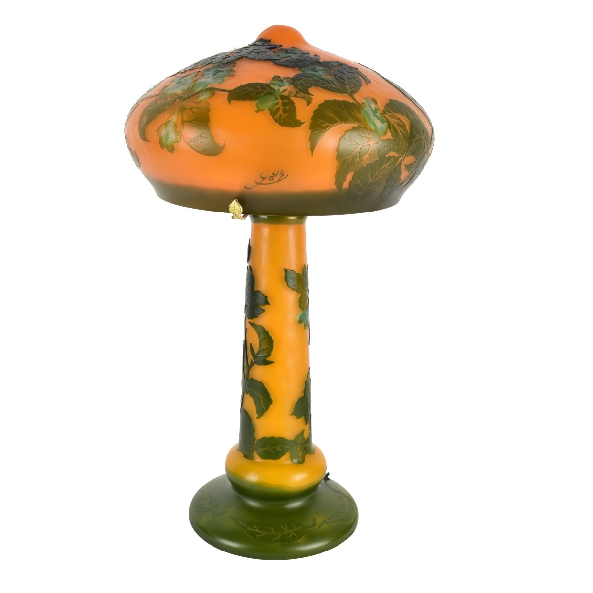 After: Galle Art Nouveau Cameo Glass Lamp