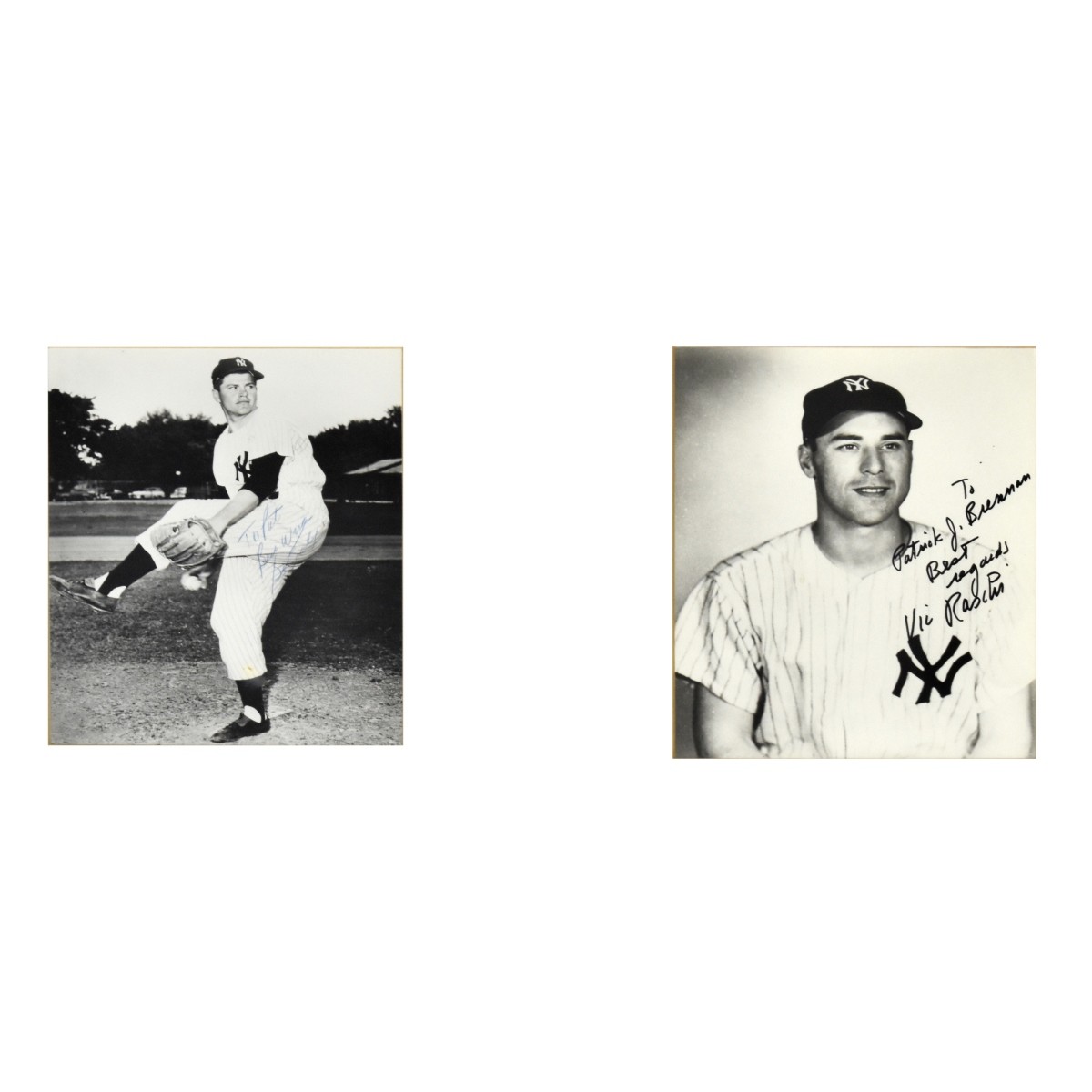 Autograph Baseball Photographs Yankees Eight (8)