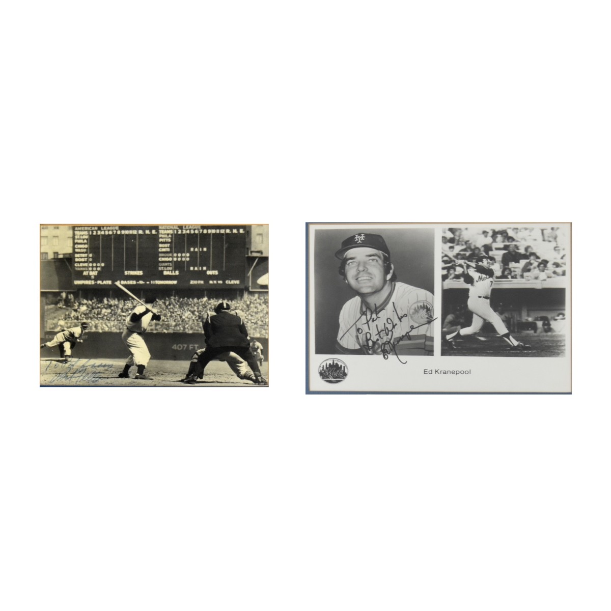 Autographed Baseball Photographs Eight (8)
