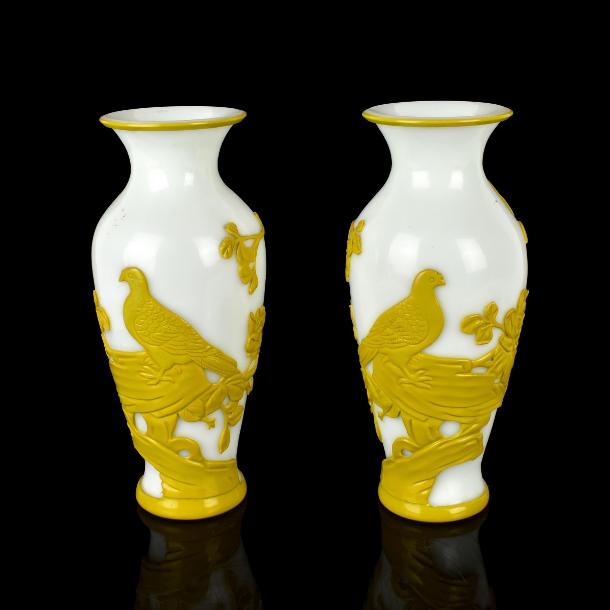 Pair of Chinese Peking Glass Vases