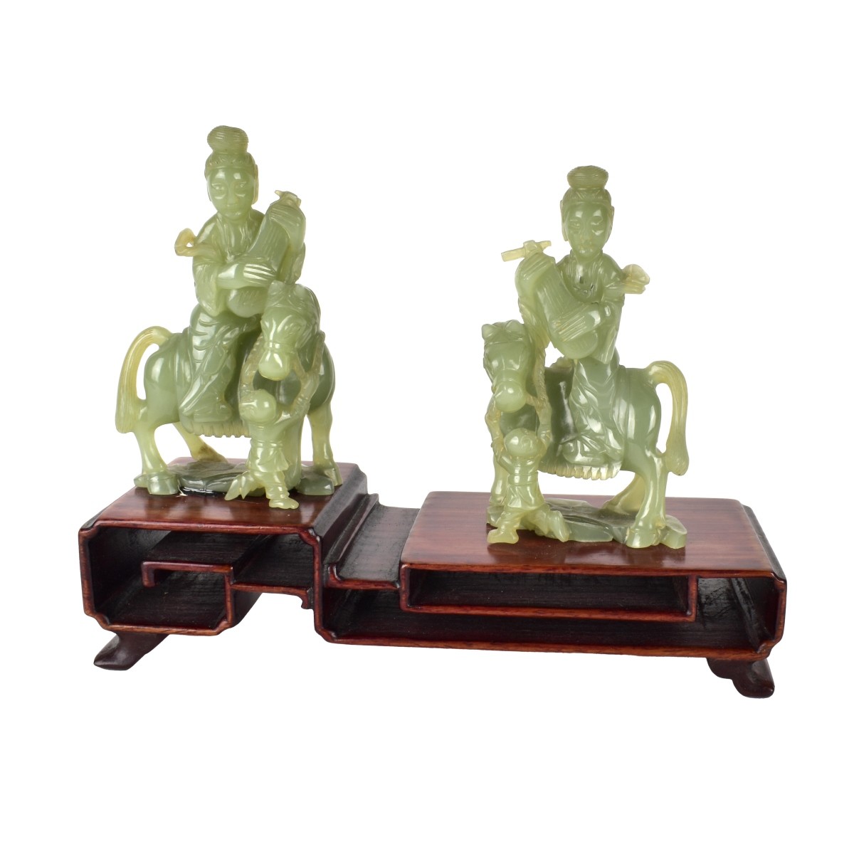 Chinese Jade Musician on Horses