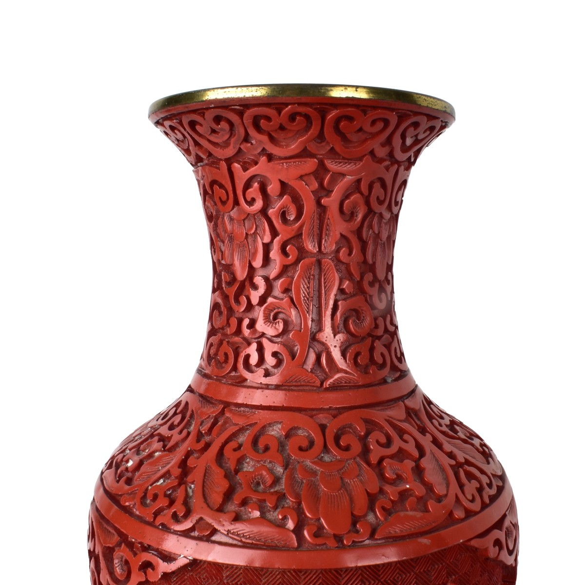 Four (4) Cinnabar Vases