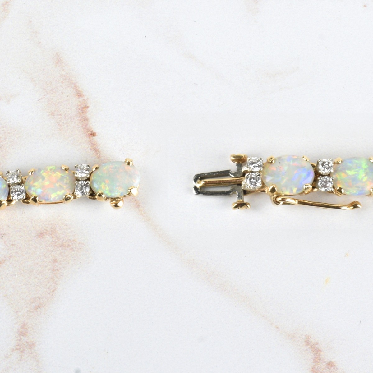 Opal, Diamond and 14K Bracelet