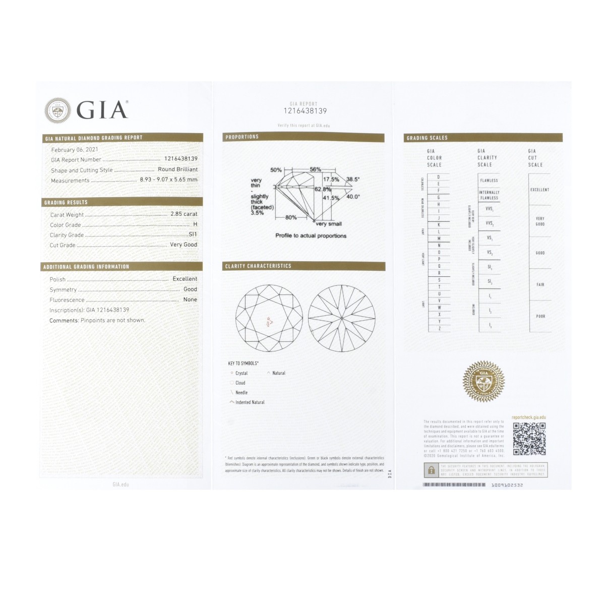 GIA 2.85ct Diamond