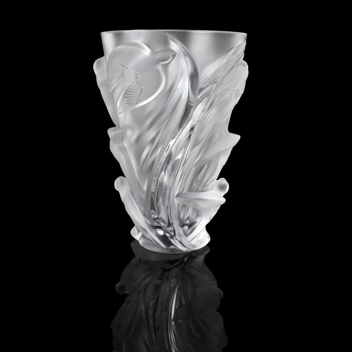 Lalique "Martinets" Crystal Vase