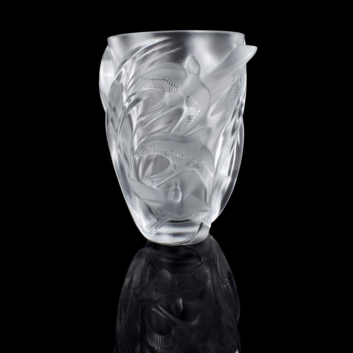 Lalique "Martinets" Crystal Vase