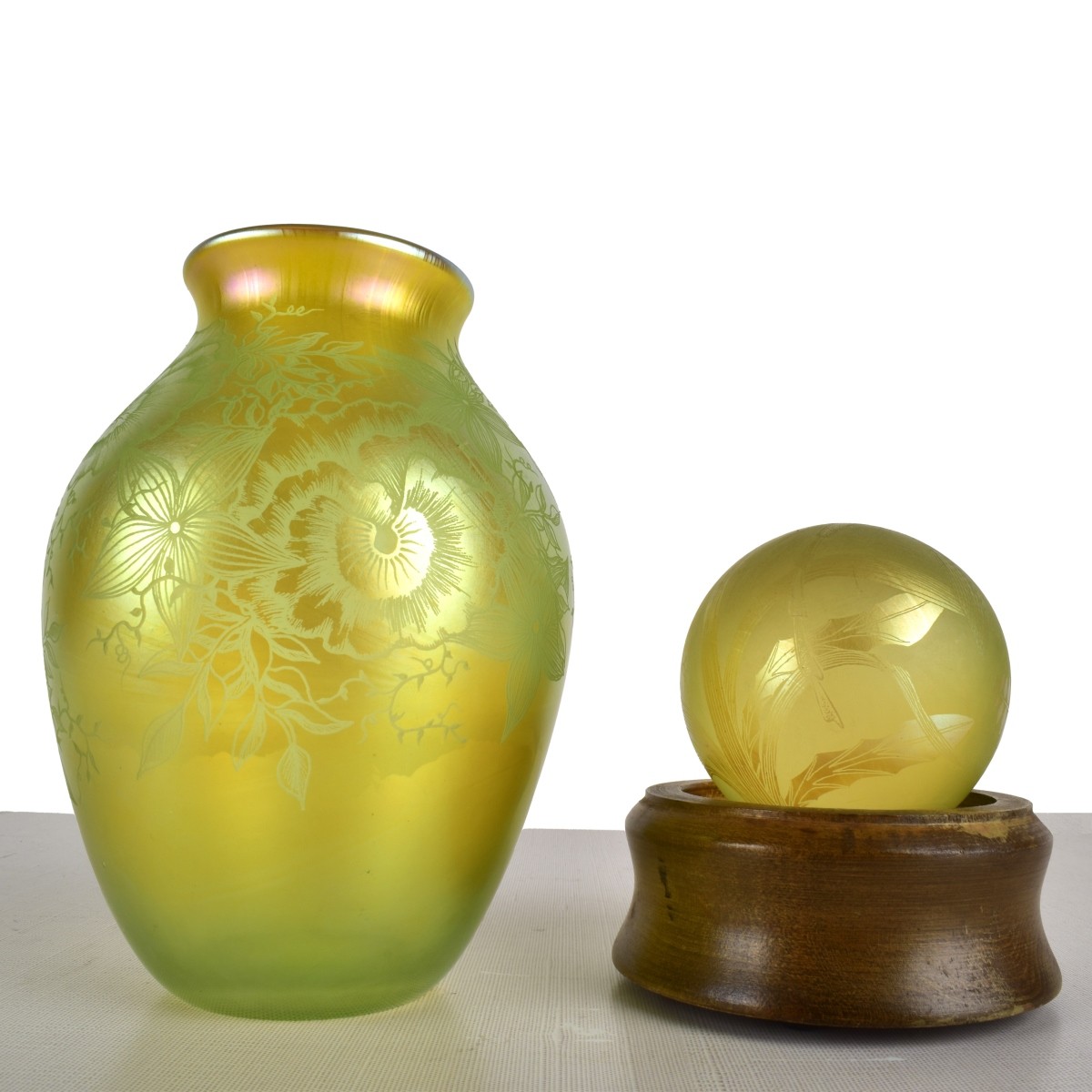 Two Orient & Flume Art Glass by Shura