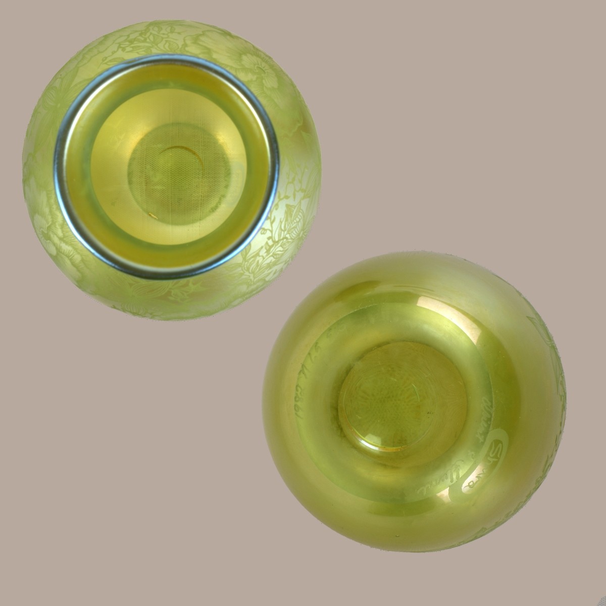 Two Orient & Flume Art Glass by Shura
