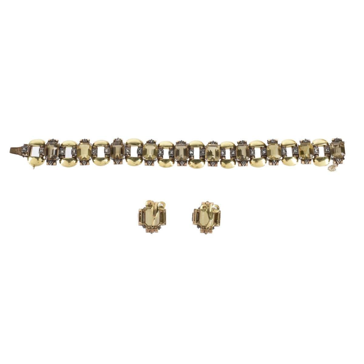 Citrine Diamond and Gold Jewelry