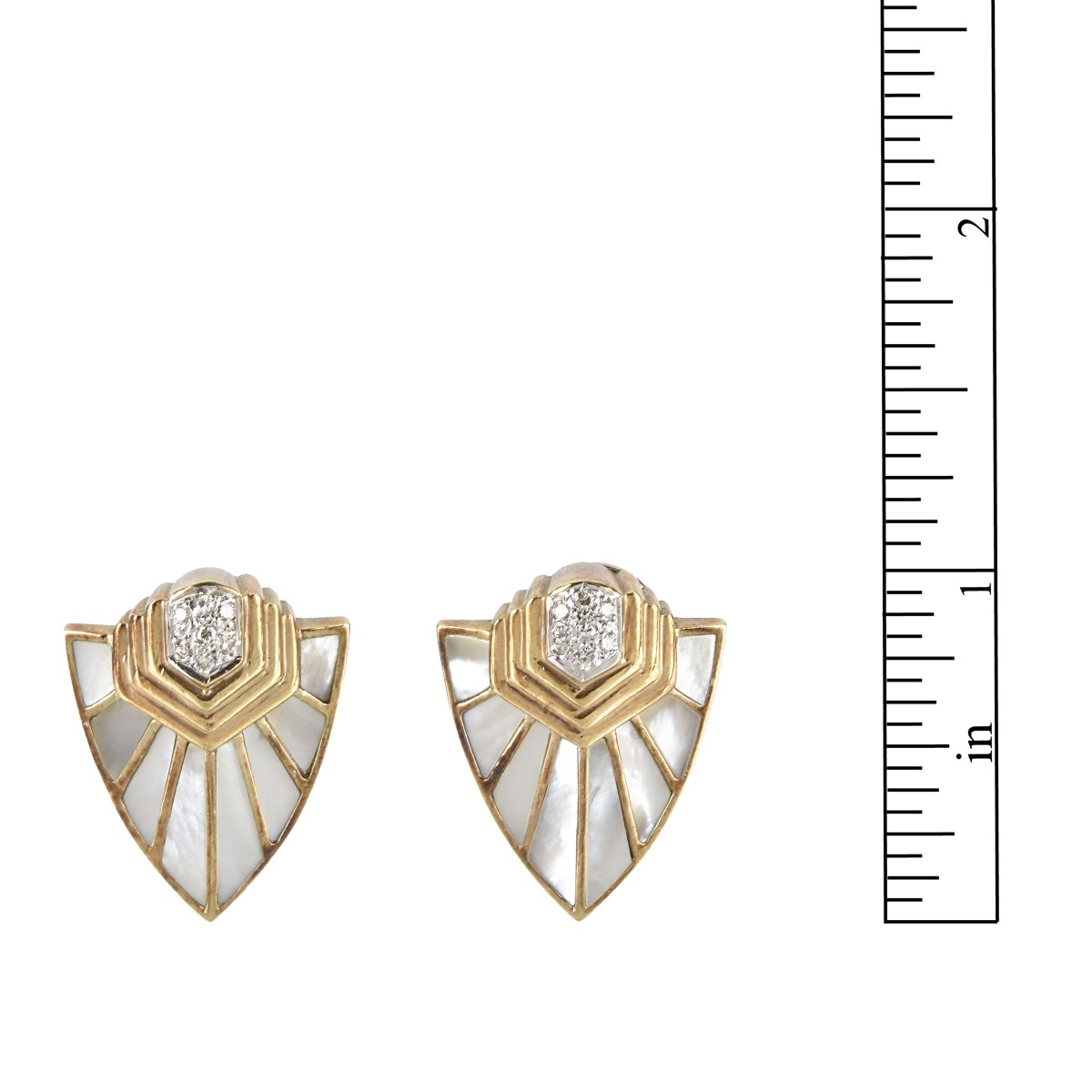Diamond MOP and 14K Earrings