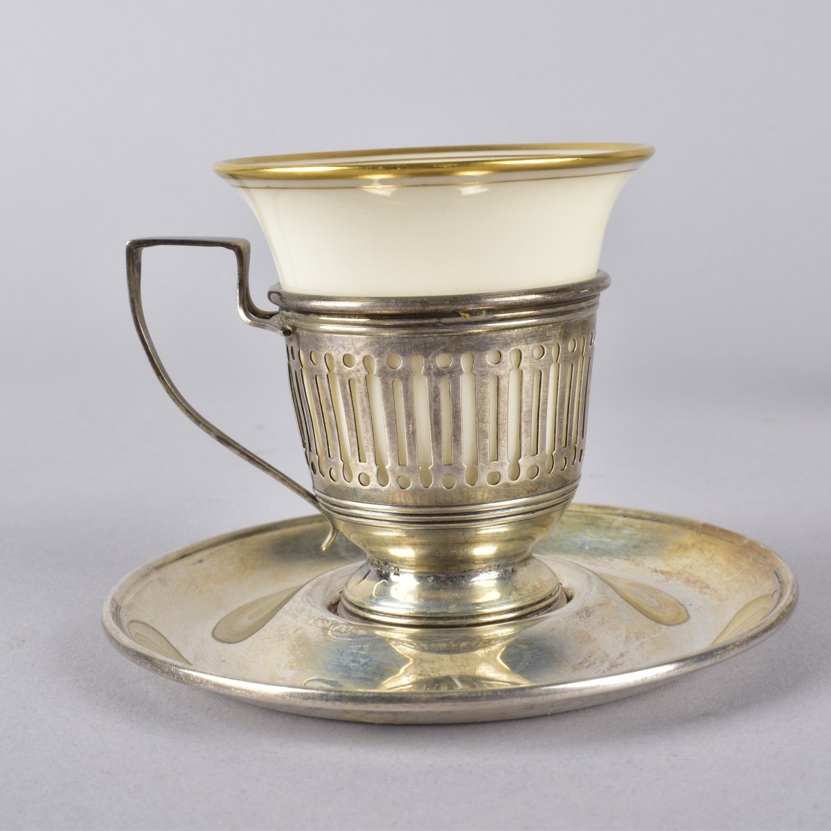 Ten Lenox Porcelain & Gorham Cups and Saucers