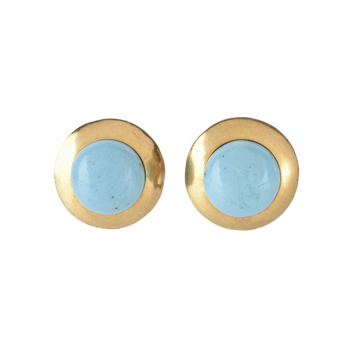 Turquoise and 18K Earrings